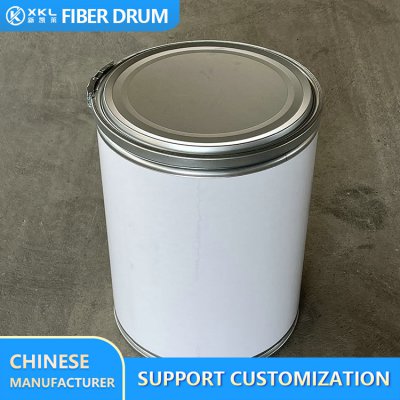 White metal hoop paper fibre drum