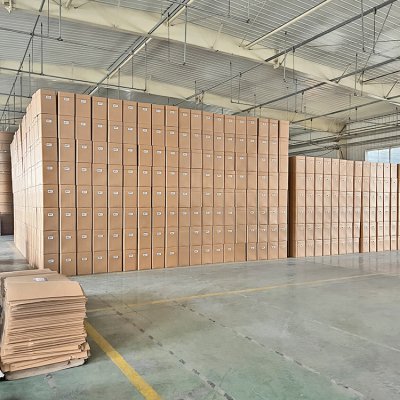Square fiber drum finished goods warehouse